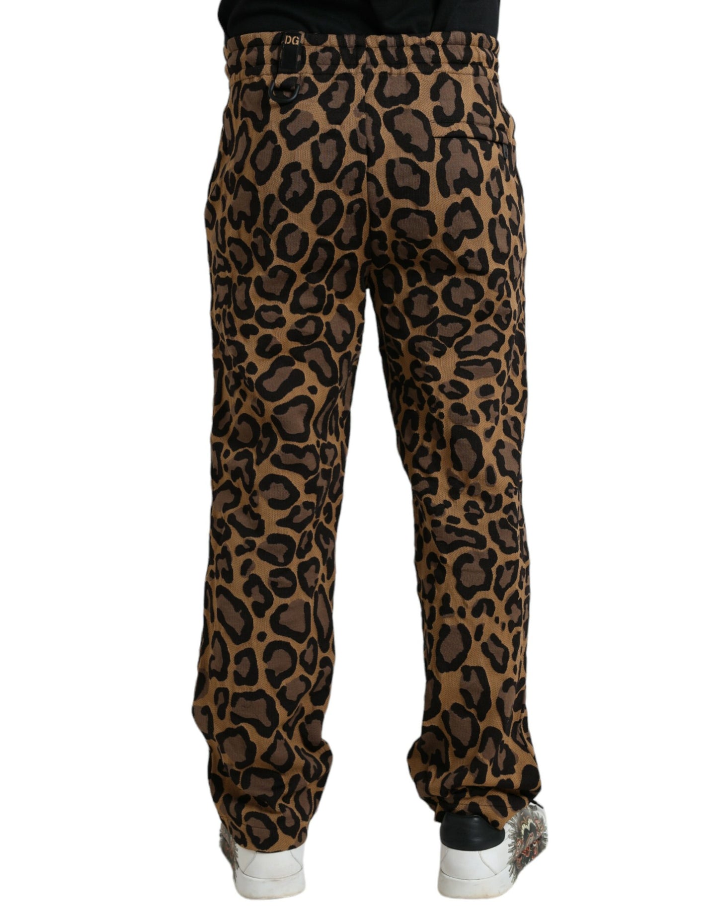 Dolce & Gabbana Brown Leopard Print Jogger Pants