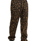 Dolce & Gabbana Brown Leopard Print Jogger Pants