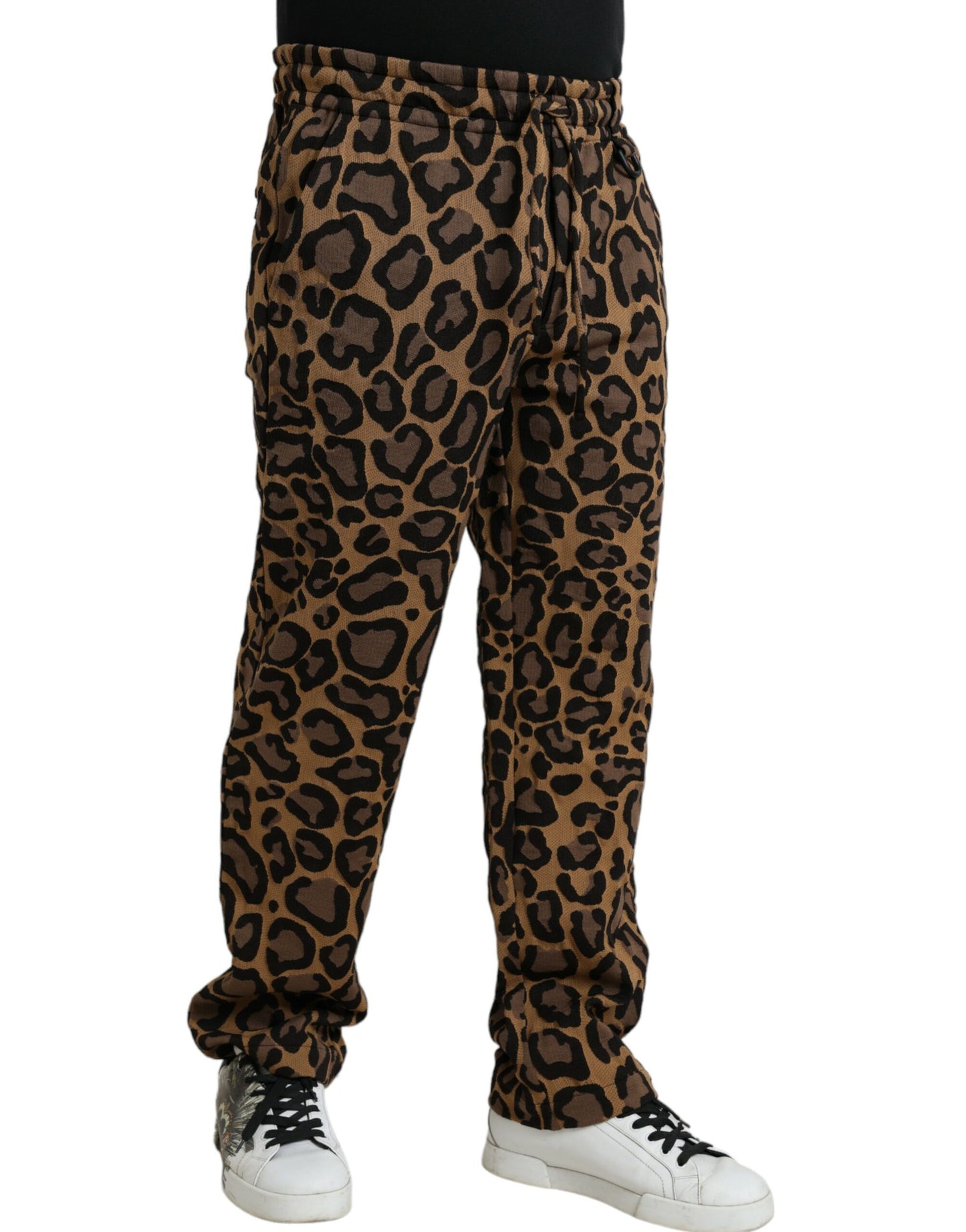 Dolce & Gabbana Brown Leopard Print Jogger Pants