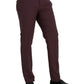 Dolce & Gabbana Maroon Wool Men Slim Fit Dress Pants