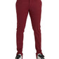 Dolce & Gabbana Red Wool Men Slim Fit Dress Pants