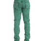 Dolce & Gabbana Green Crystals Cotton Stretch Slim Jeans