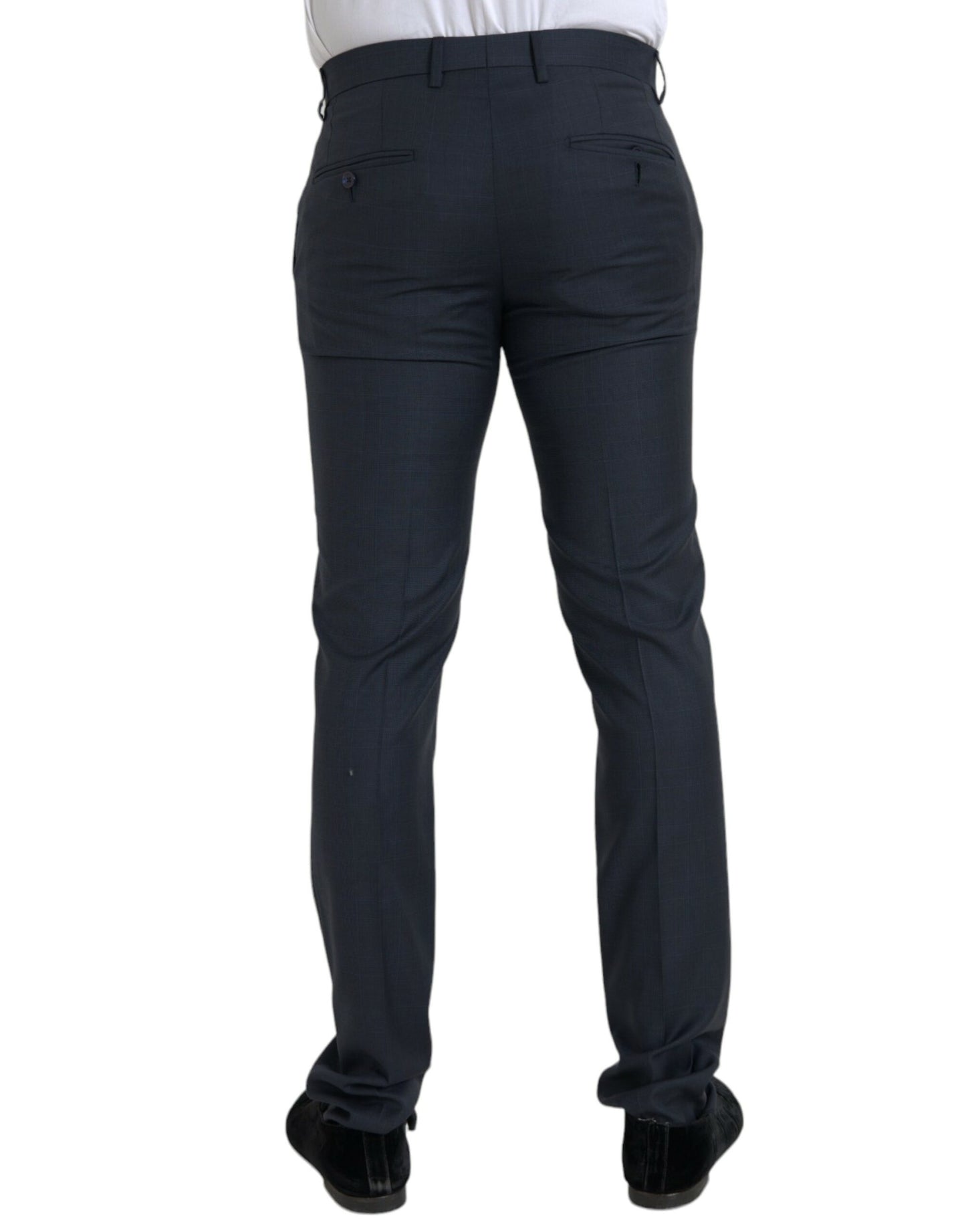 Dolce & Gabbana Blue Wool Men Skinny Dress Pants