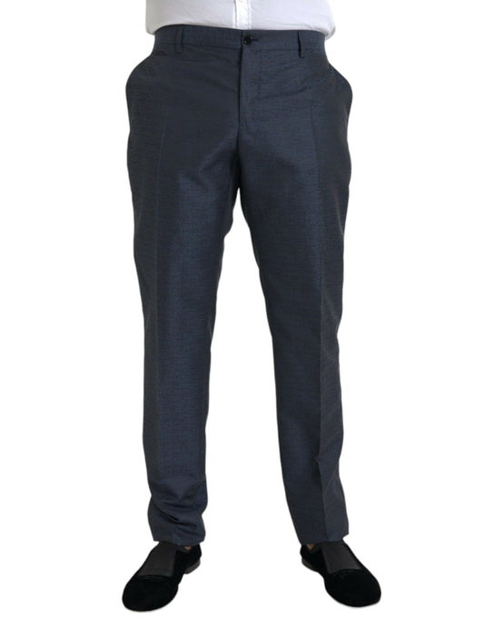 Dolce & Gabbana Blue Wool Men Skinny Dress Pants