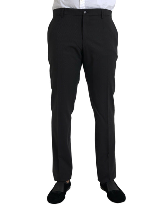 Dolce & Gabbana Black Wool Men Skinny Dress Pants