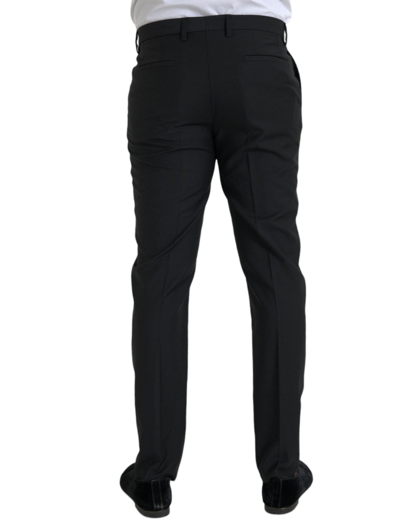 Dolce & Gabbana Black Wool Men Skinny Dress Pants