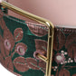 Dolce & Gabbana Multicolor Floral Jacquard Lurex Gold Buckle Belt