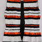 Dolce & Gabbana White Black Orange Striped Sequined Stretch Dress