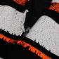 Dolce & Gabbana White Black Orange Striped Sequined Stretch Dress