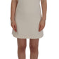 Dolce & Gabbana White Wool Stretch Brooch Shift Dress