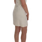 Dolce & Gabbana White Wool Stretch Brooch Shift Dress