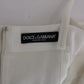 Dolce & Gabbana White Wool Stretch Brooch Shift Dress