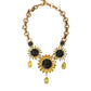 Dolce & Gabbana Gold Tone Brass Sunflower Crystal Embellished Necklace