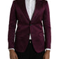 Dolce & Gabbana Maroon Silk Single Breasted Coat Blazer