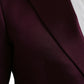 Dolce & Gabbana Maroon Silk Single Breasted Coat Blazer