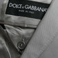 Dolce & Gabbana Gray Wool Peak Single Breasted Coat Blazer