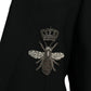 Dolce & Gabbana Black Crown Bee MARTINI Single Breasted Coat Blazer