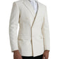 Dolce & Gabbana White Wool MARTINI Double Breasted Blazer