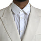 Dolce & Gabbana White Wool MARTINI Double Breasted Blazer