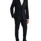 Dolce & Gabbana Dark Blue MARTINI Wool Formal 3 Piece Suit