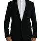 Dolce & Gabbana Black Wool Single Breasted Coat Blazer