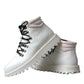 Dolce & Gabbana White Vulcano Trekking Men Ankle Boots Shoes