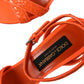 Dolce & Gabbana Orange Sequin Ankle Strap Sandals Shoes