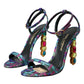 Dolce & Gabbana Multicolor Jacquard Crystals Sandals Shoes