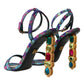 Dolce & Gabbana Multicolor Jacquard Crystals Sandals Shoes