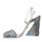 Dolce & Gabbana White Silver Sequin Ankle Strap Sandals Shoes