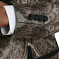 Dolce & Gabbana Brown Floral Jacquard Formal 3 Piece Suit