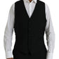 Dolce & Gabbana Black Polyester STAFF Formal 3 Piece Suit