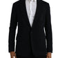 Dolce & Gabbana Black Wool Single Breasted Coat Blazer