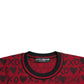 Dolce & Gabbana Red Black XOXO Crew Neck Pullover Sweater