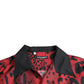 Dolce & Gabbana Red Leopard Silk Button Down Casual Shirt