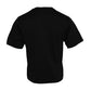 Dolce & Gabbana Black Embellished Cotton Crew Neck T-shirt