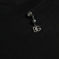 Dolce & Gabbana Black Embellished Cotton Crew Neck T-shirt