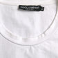 Dolce & Gabbana White Amor Heart Cotton Crewneck Short Sleeve T-shirt