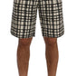 Dolce & Gabbana White Black Striped Casual Shorts