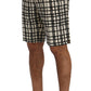 Dolce & Gabbana White Black Striped Casual Shorts