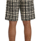 Dolce & Gabbana White Black Striped Casual Shorts