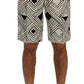 Dolce & Gabbana White Black Striped Casual Shorts