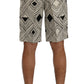 Dolce & Gabbana White Black Striped Casual Shorts