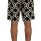 Dolce & Gabbana Black White Pattern Linen Shorts