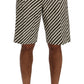 Dolce & Gabbana White Black Striped Hemp Casual Shorts