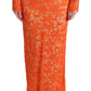 Dolce & Gabbana Orange Floral Ricamo Sheath Long Dress