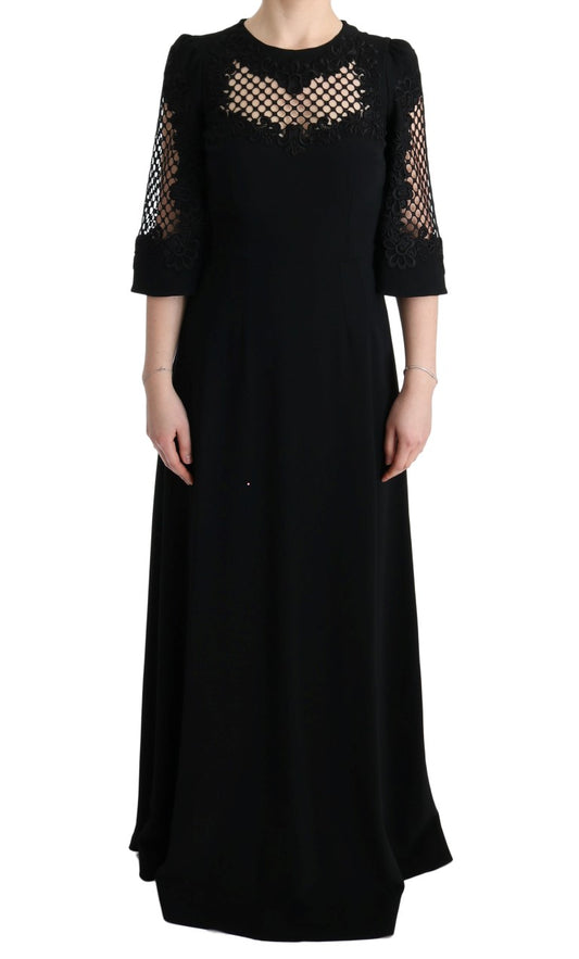 Dolce & Gabbana Black Stretch Shift Maxi Dress