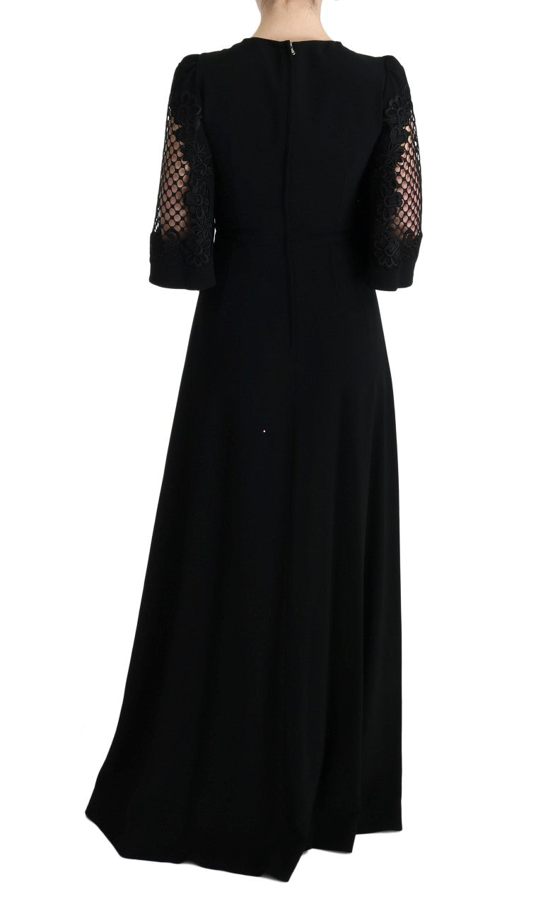 Dolce & Gabbana Black Stretch Shift Maxi Dress