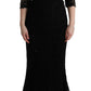 Dolce & Gabbana Black Floral Lace Ricamo Long Dress