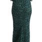 Dolce & Gabbana Green Floral Lace Crystal Ricamo Sheath Dress